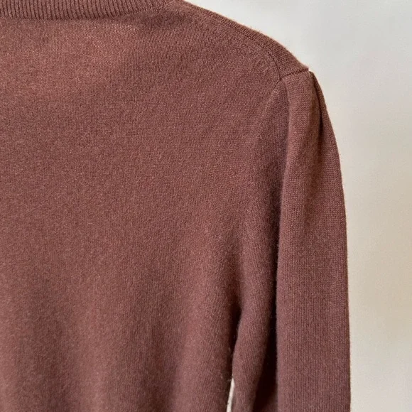 WILFRED ARITZIA Luxurious Cashmere Knit Pullover Sweater Slim Fit Brown Size-XS - Picture 6 of 6